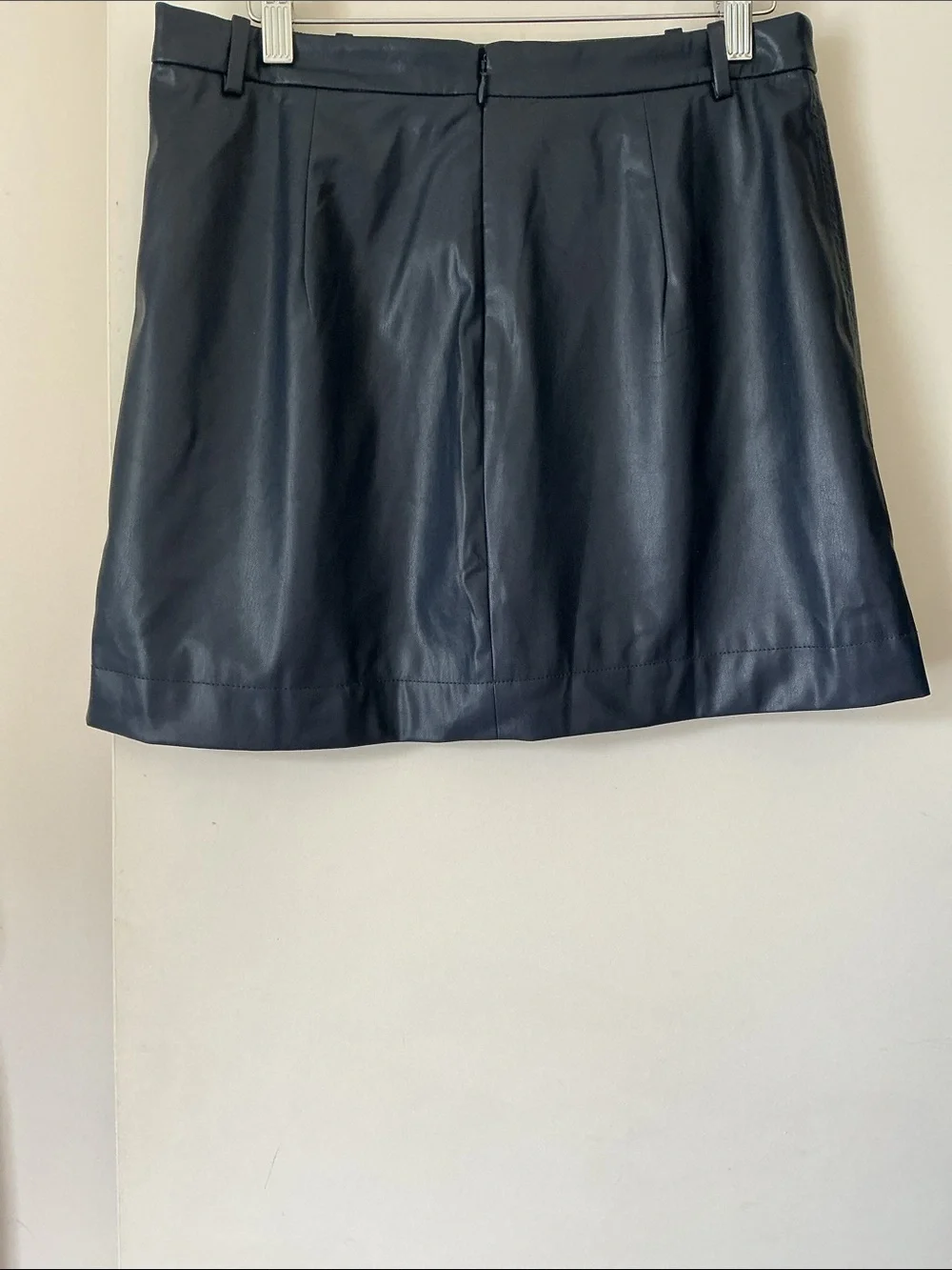 J.CREW Classic Navy Faux Leather Mini Skirt